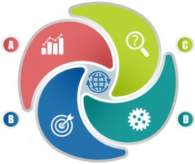 Circles whirl infographic vectors template 11