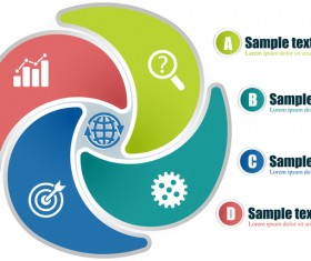 Circles whirl infographic vectors template 12