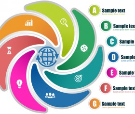 Circles whirl infographic vectors template 14