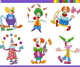 Circus clown vector material set 02
