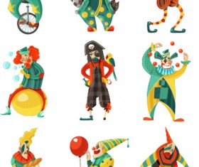 Circus clown vector material set 03