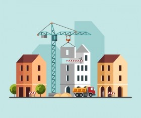 City building construction template vectors 04
