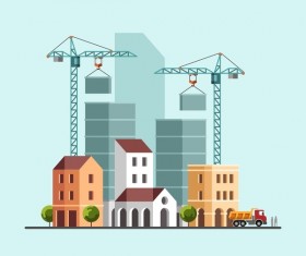 City building construction template vectors 06