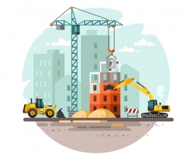 City building construction template vectors 13
