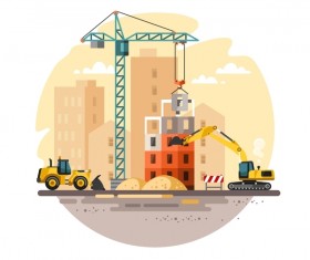 City building construction template vectors 14