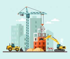 City building construction template vectors 15