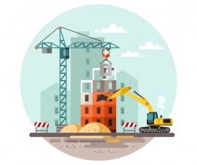 City building construction template vectors 17