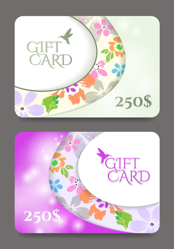 Collection gift cards with voucher vector 01