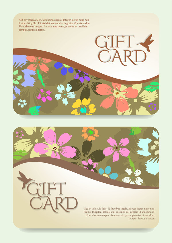 Collection gift cards with voucher vector 02