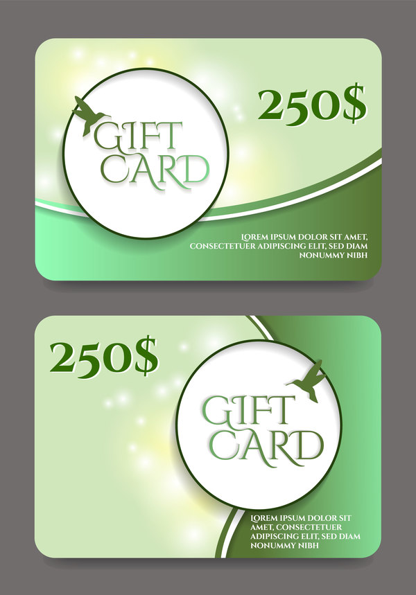 Collection gift cards with voucher vector 04