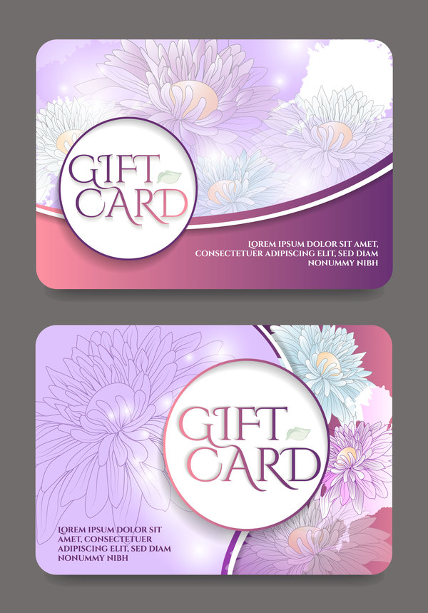 Collection gift cards with voucher vector 05