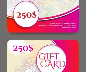 Collection gift cards with voucher vector 06