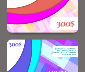 Collection gift cards with voucher vector 07