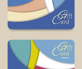 Collection gift cards with voucher vector 08