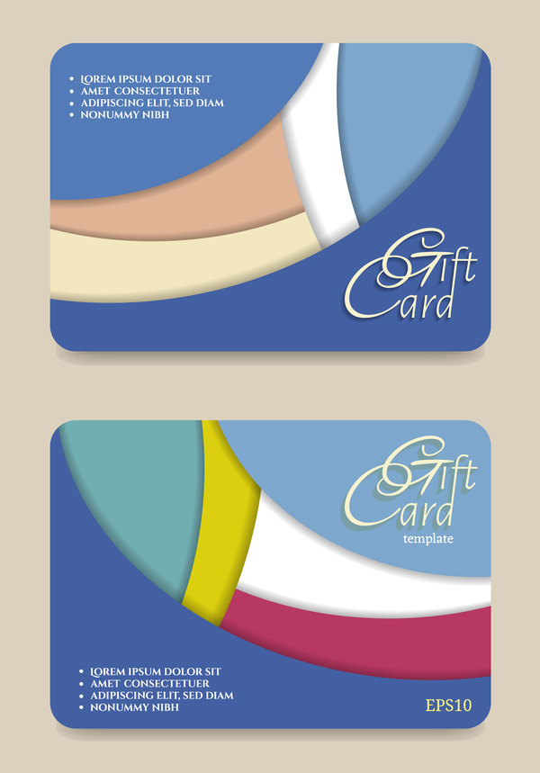 Collection gift cards with voucher vector 08