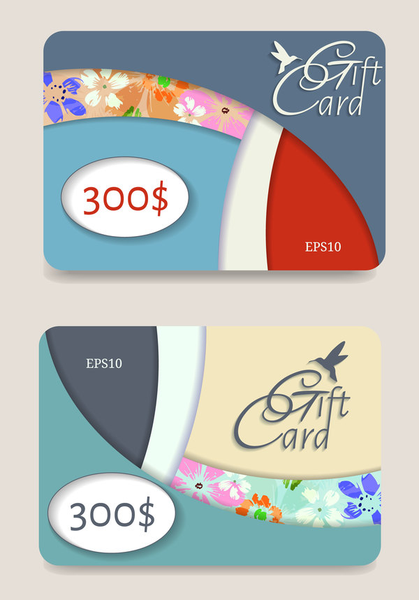 Collection gift cards with voucher vector 11