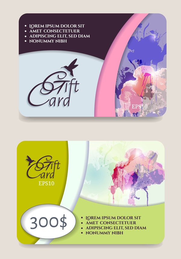 Collection gift cards with voucher vector 12