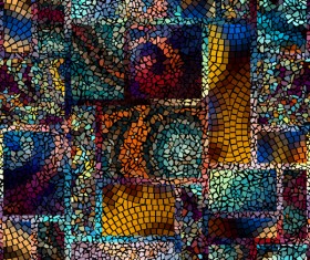 Colorful mosaic pattern seamless vectors 02