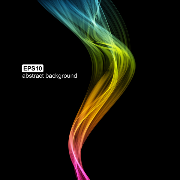 Colorful smoke abstract background vector 03