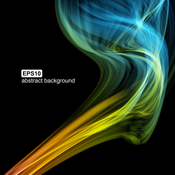 Colorful smoke abstract background vector 04