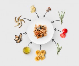 Cooking ingredients for Italian food Stock Photo 02