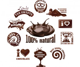 Creative chocolate logos vector set 01