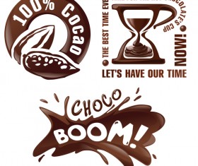 Creative chocolate logos vector set 02