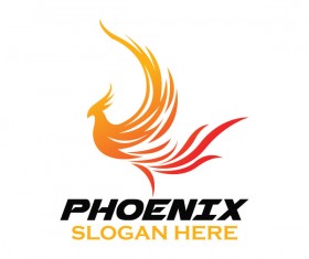 Creative phoenix logo set vector 01