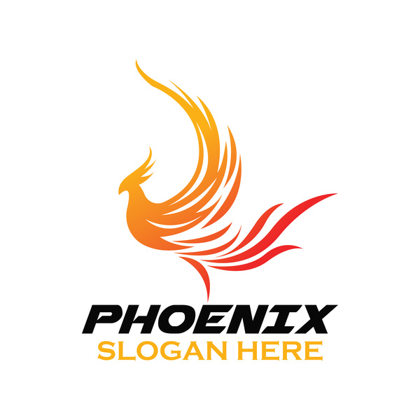 Creative phoenix logo set vector 01