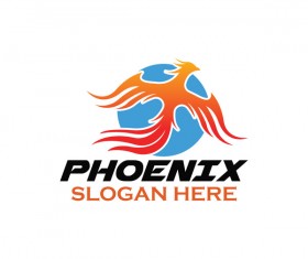 Creative phoenix logo set vector 03
