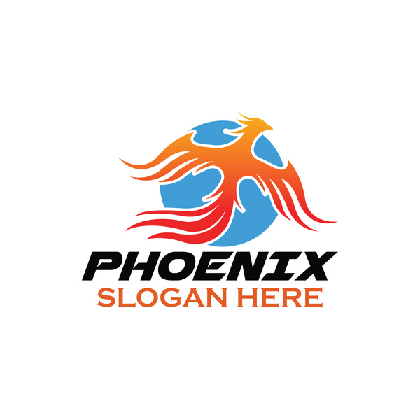 Creative phoenix logo set vector 03
