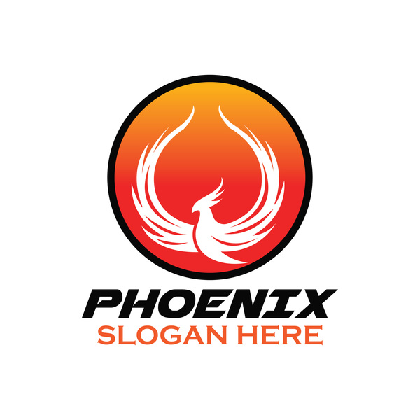 Creative phoenix logo set vector 05