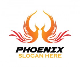 Creative phoenix logo set vector 06