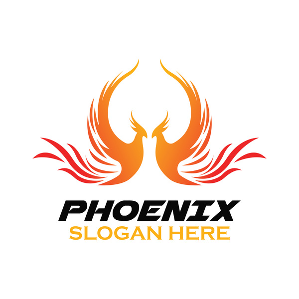 Creative phoenix logo set vector 06