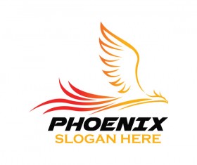 Creative phoenix logo set vector 07