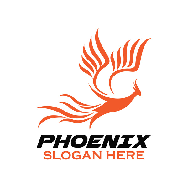 Creative phoenix logo set vector 13