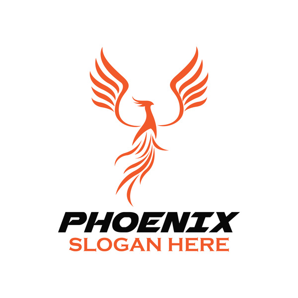 Creative phoenix logo set vector 14