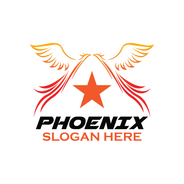 Creative phoenix logo set vector 16