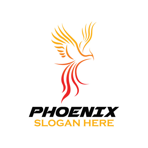 Creative phoenix logo set vector 17