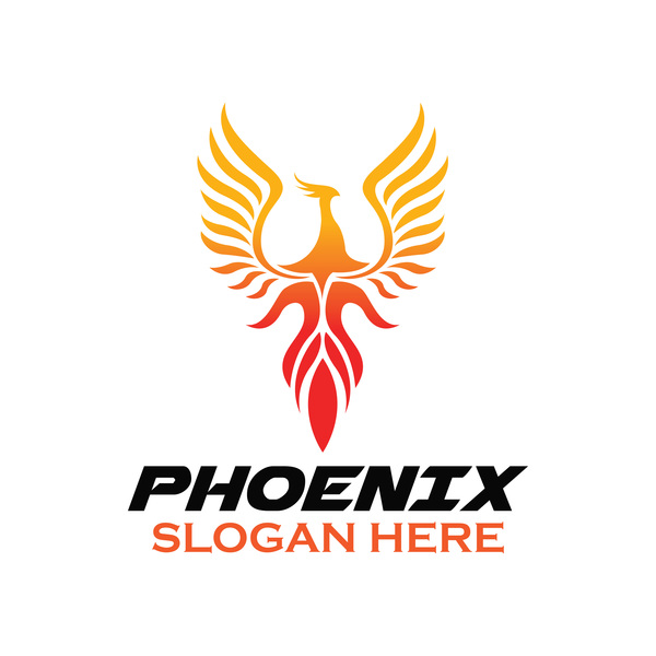 Creative phoenix logo set vector 18