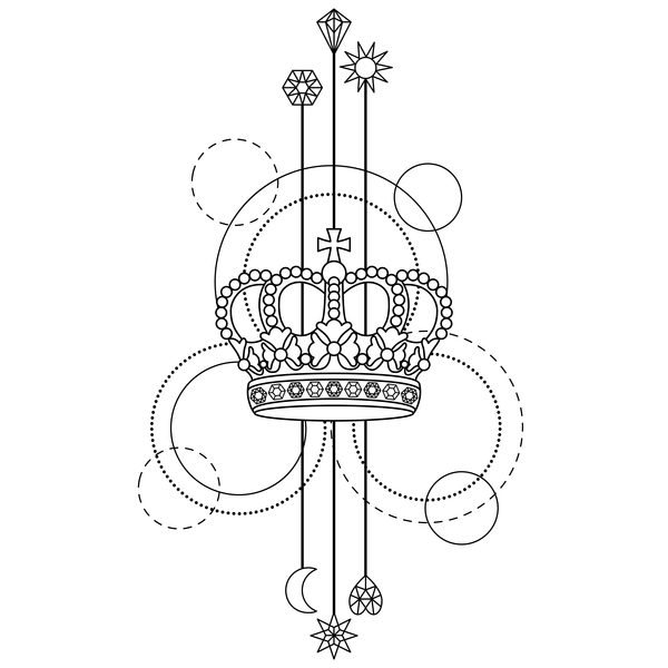 Crown with decorative illustration vector