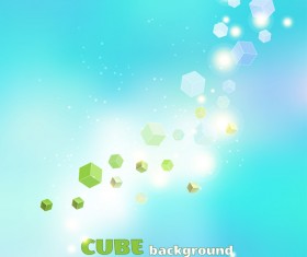 Cube with blue background vector