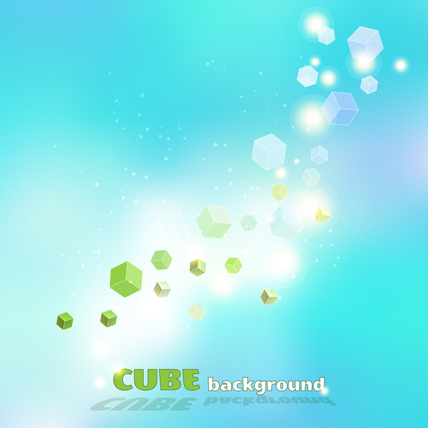 Cube with blue background vector