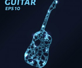 Cuitar with points lines 3D vector 01