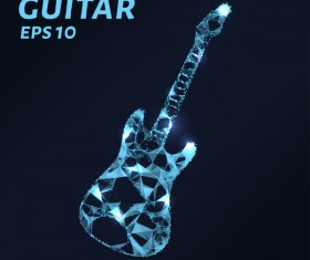 Cuitar with points lines 3D vector 02