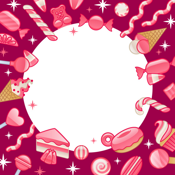 Cute candy cane frame vector