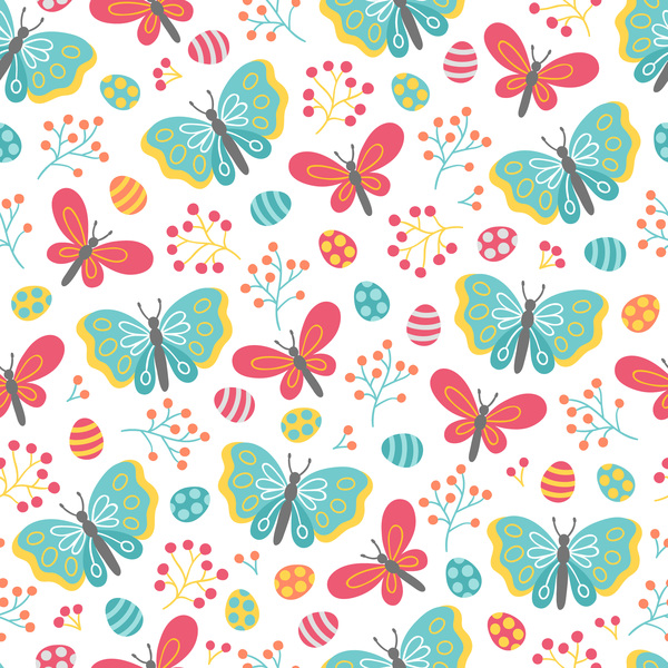 Cute easter seamless pattern design vector 01
