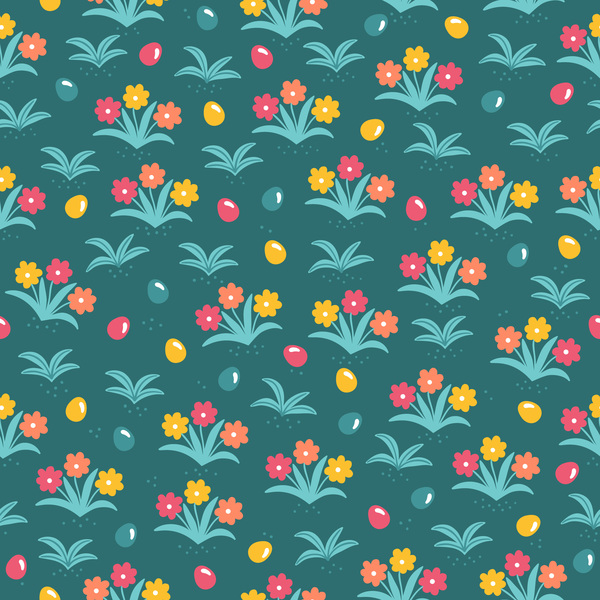 Cute easter seamless pattern design vector 06
