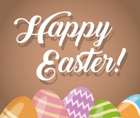 Cute egg decorating with easter card vector 05