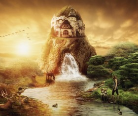 Dark fairy forest Stock Photo 06